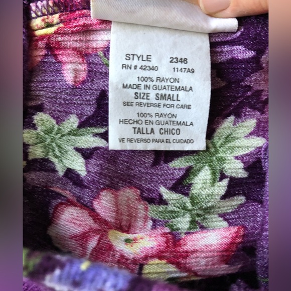 Jaclyn Smith Hawaiian Floral Skirt size S Midi Tie Elastic Waist wrinkle fabric - Picture 14 of 15